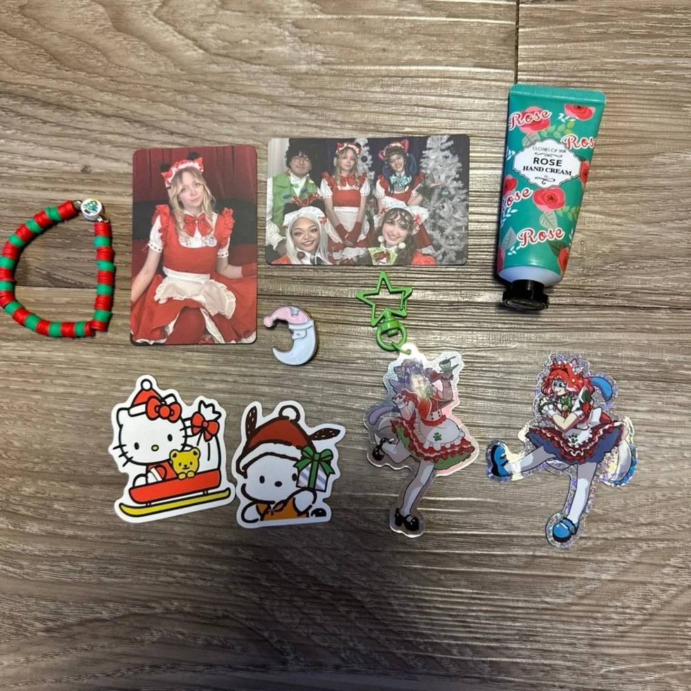 Christmas themed makeup lotion buttons cosmetic candle sticker anime plush box